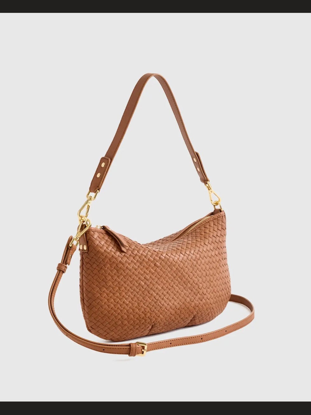 Quince Handwoven Leather Mini Shoulder Bag - Cognac - Picture 2 of 8